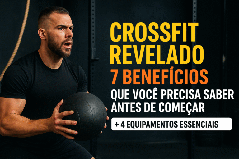 Homem treinando com medicine ball em box de CrossFit — benefícios e equipamentos essenciais