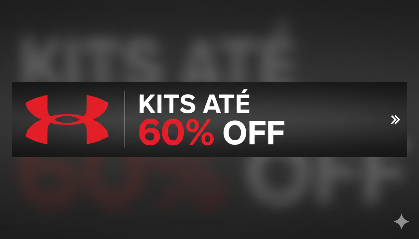 Banner promocional Under Armour com até 60% off